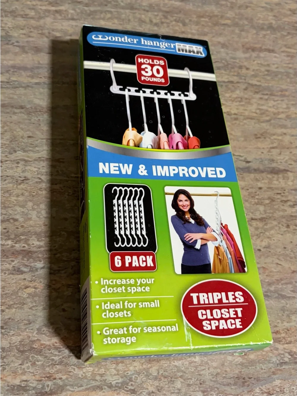 As Seen on Tv Max 6-Pack Space-Saving Closet Hangers — White